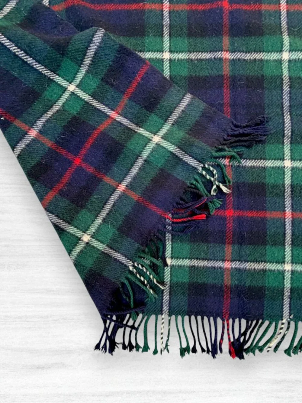 Vintage Burns Country Mackenzie Tartan All Wool Blanket Made in Scotland